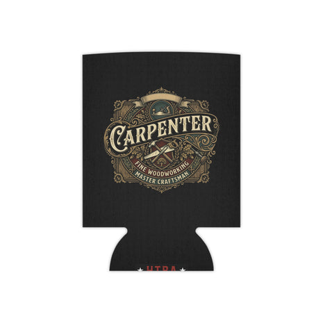 Carpenter Can Cooler — Retro Woodworking Logo Beverage Insulator - DCA0286