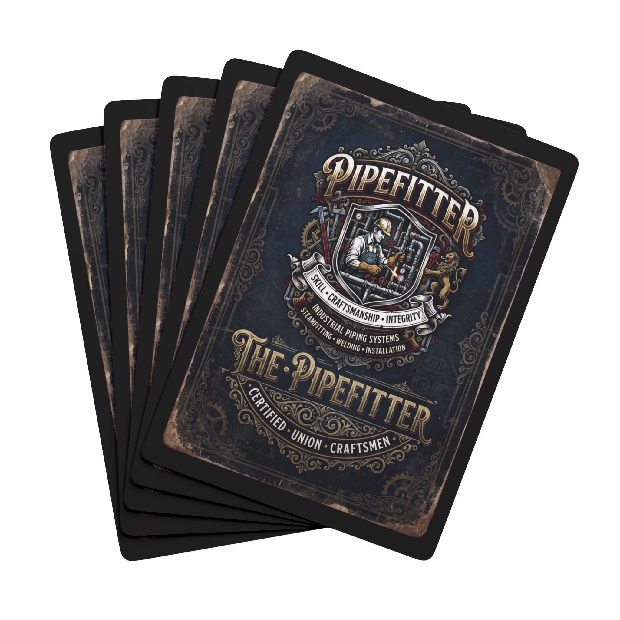 Pipefitter Vintage Poker Playing Cards — Retro Industrial Poker Deck