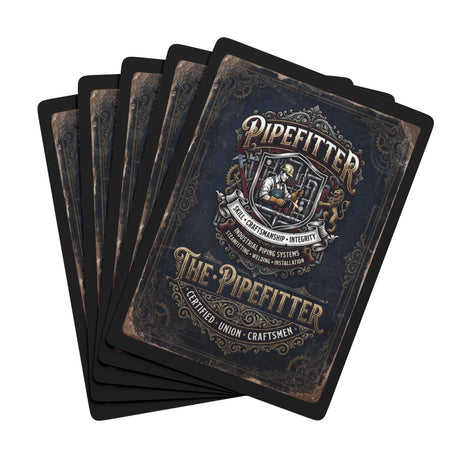 Pipefitter Vintage Poker Playing Cards — Retro Industrial Poker Deck