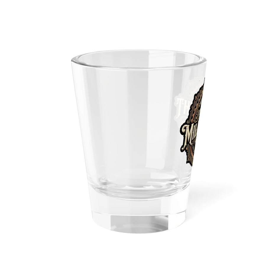 Millwright Mechanical Logo Shot Glass — 1.5oz Vintage Industrial Barware - DCA0188