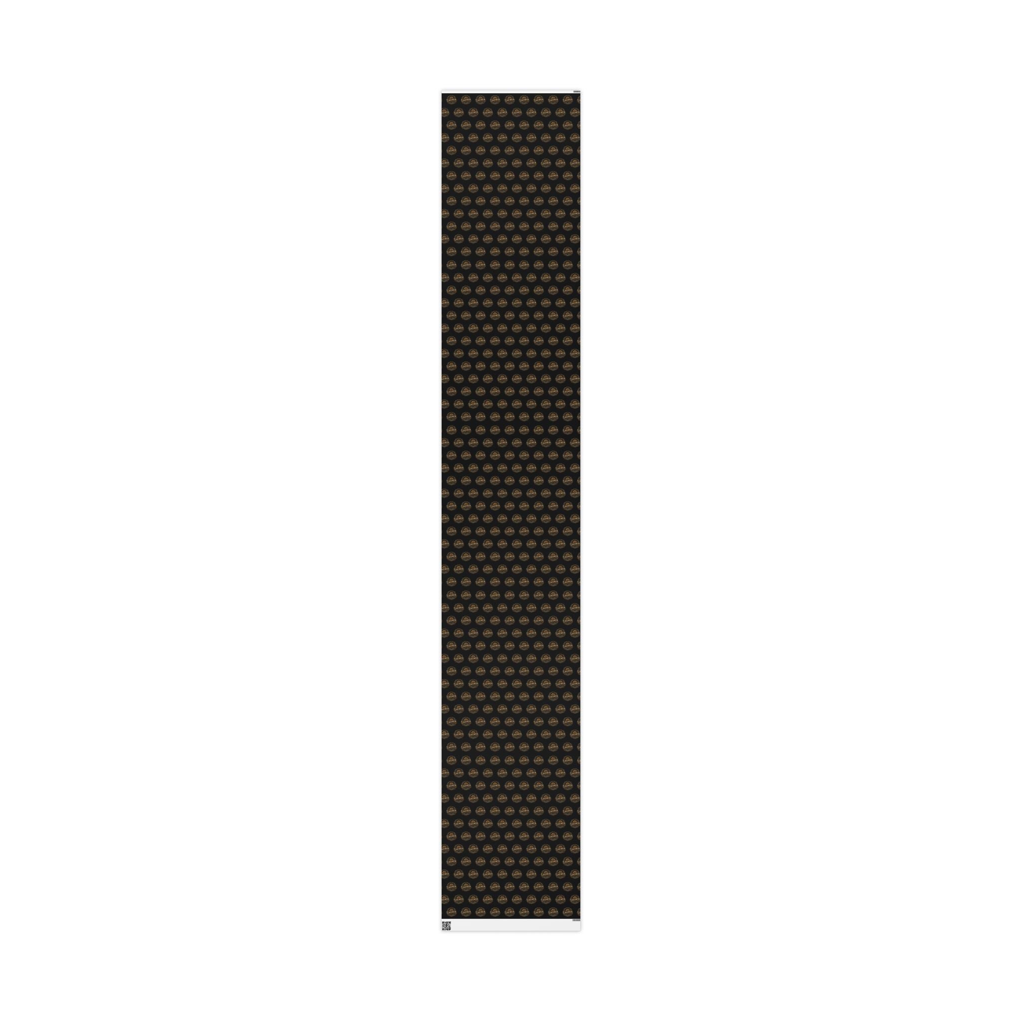 Linemen Wrapping Paper Roll — Vintage 'Legend' Emblem Pattern on Black (Gift Wrap)