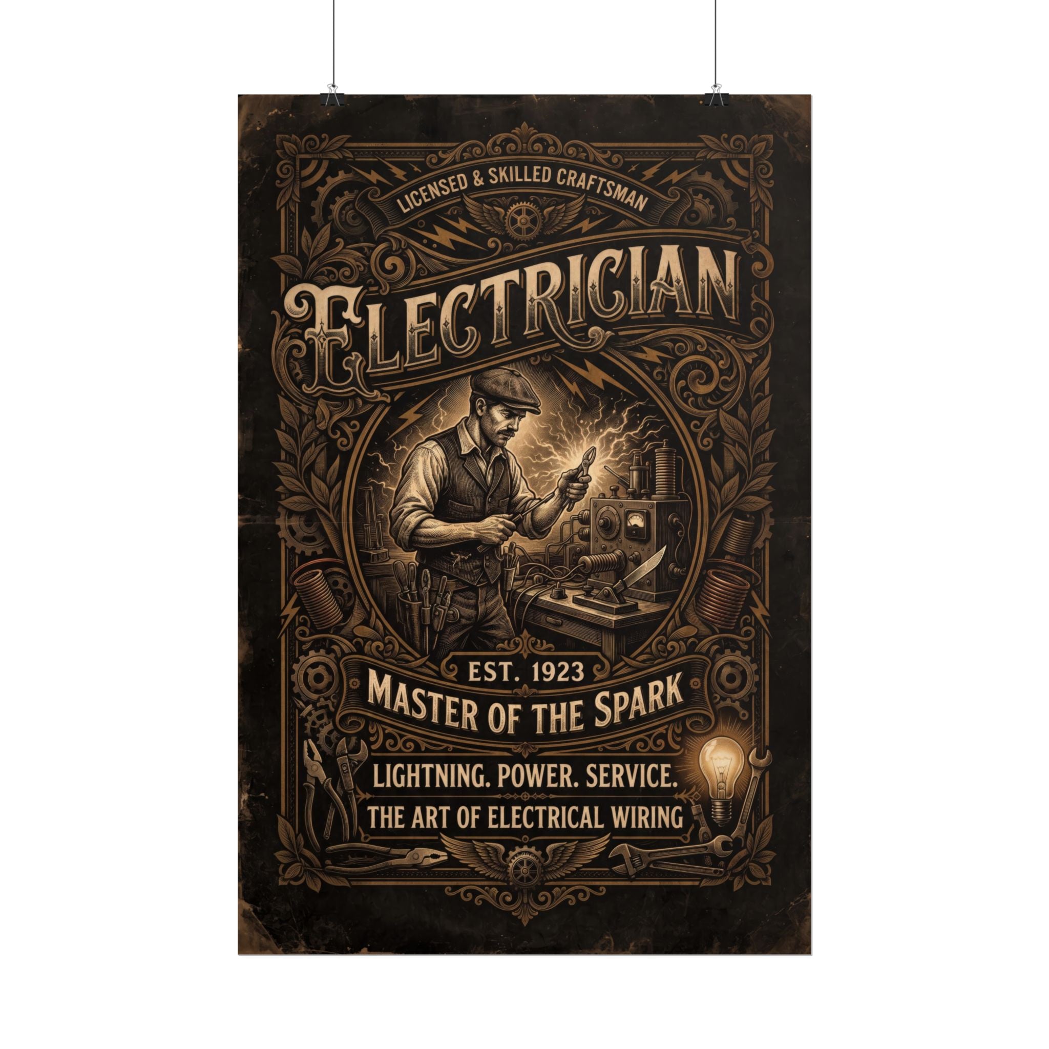 Electrician Vintage Poster — 