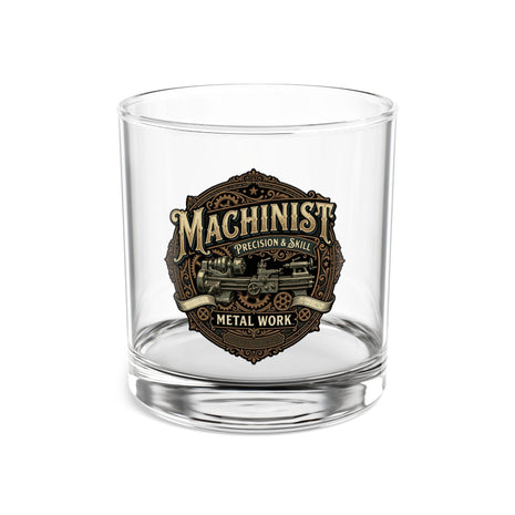 Machinist Metal Work 10oz Rocks Glass — Vintage Precision Workshop Whiskey Tumbler - DCA0410
