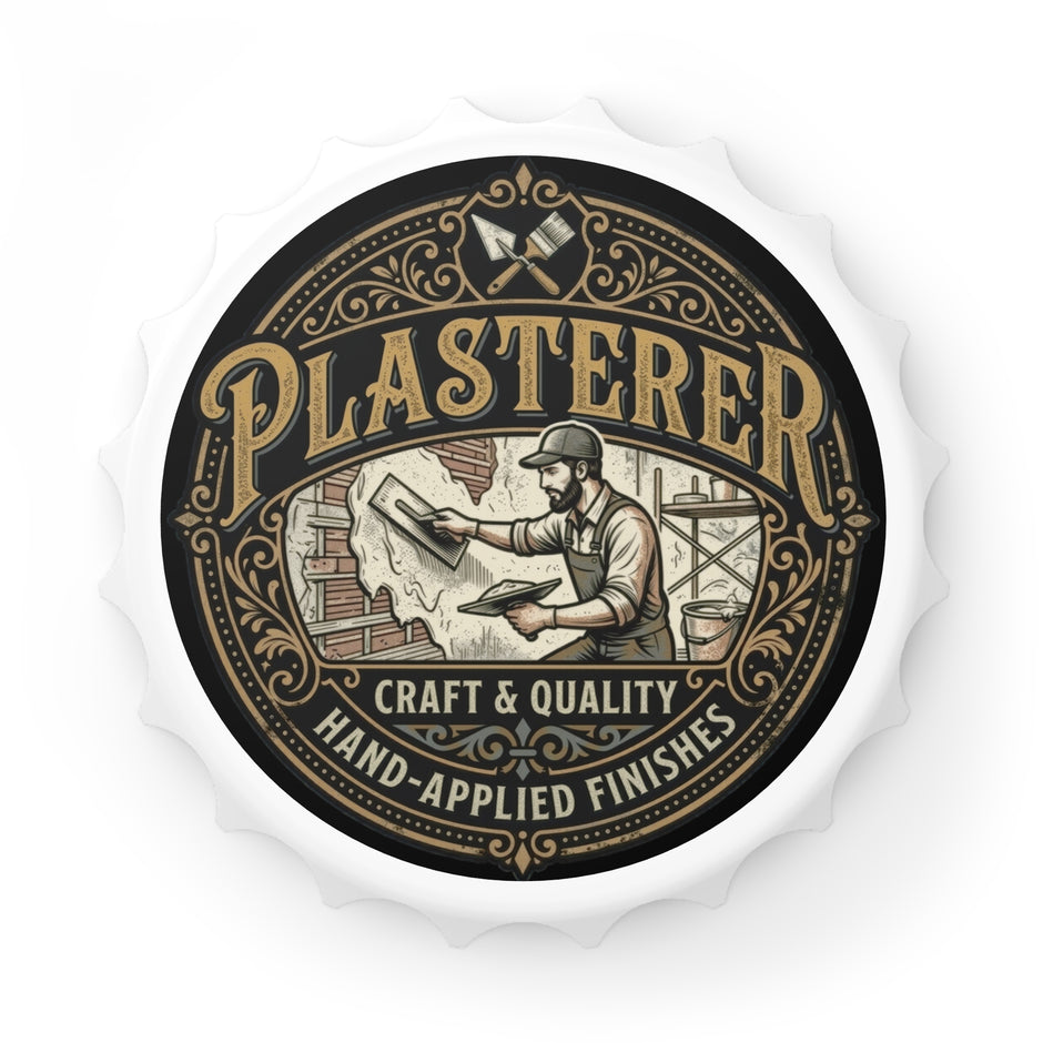 Plasterer Master Craftsman Bottle Opener — Vintage Tradesman Logo - DCA0177