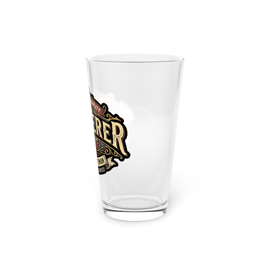 Plasterer Master Craftsman 16oz Pint Glass – Vintage Tradesman Beer Glass - DCA0155
