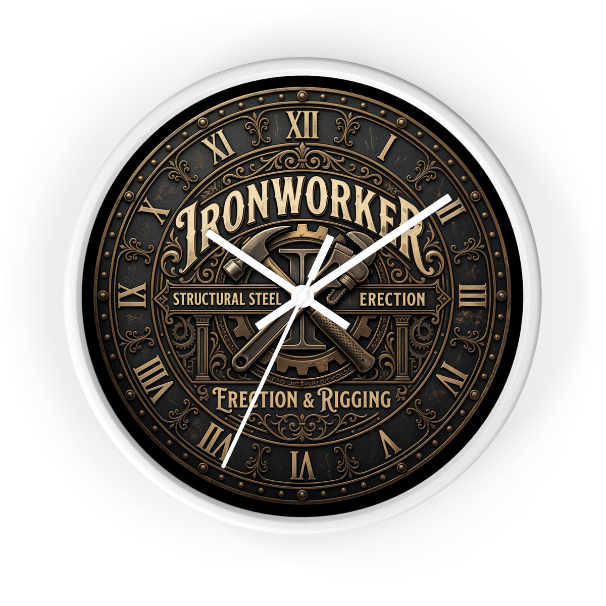 Ironworker Vintage Wall Clock — Structural Steel Erection & Rigging Decor - DCA0388