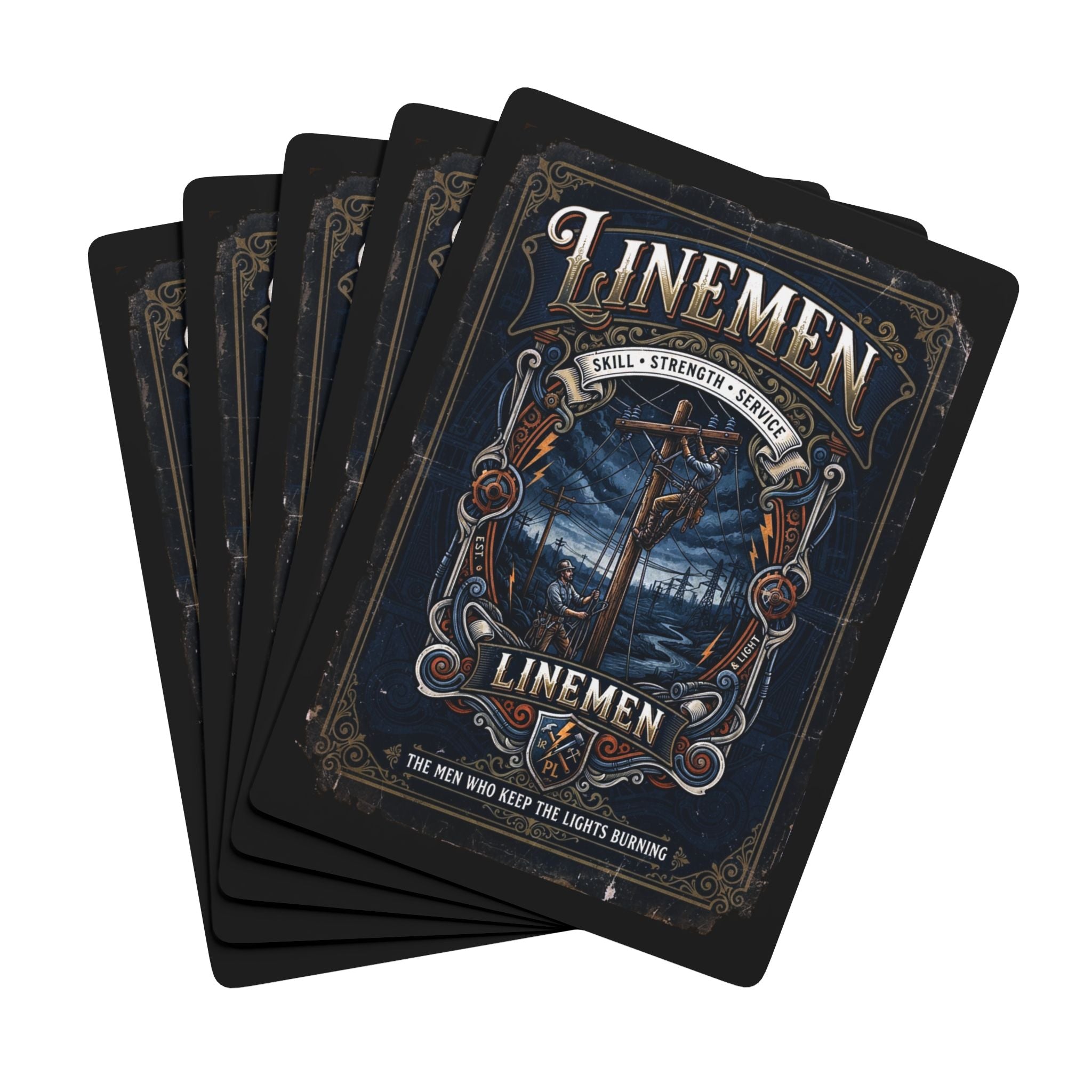 Linemen Tribute Poker Deck — Vintage Electrician Playing Cards - DCA0357