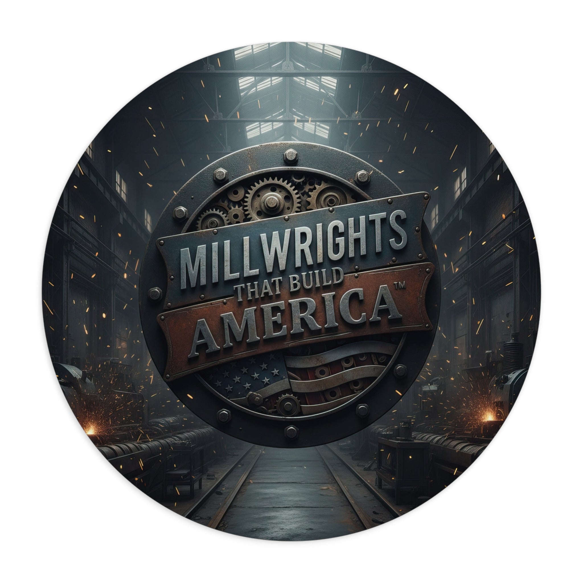 Millwrights That Build America Round Mouse Pad MP1015