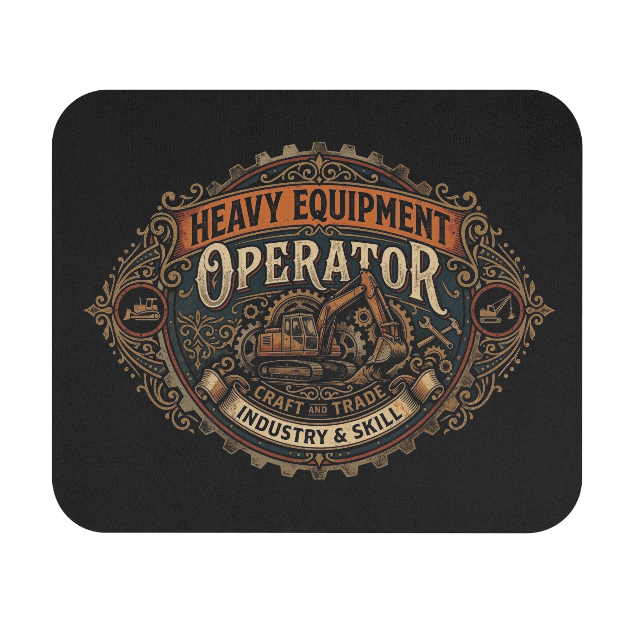 Heavy Equipment Operator Mouse Pad — Vintage Excavator Design - DCA0276