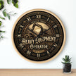 Heavy Equipment Operator Wall Clock — Vintage Excavator Garage & Workshop Decor - DCA0386
