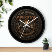 Heavy Equipment Operator Wall Clock — Construction Crew Vintage Badge Clock - DCA0386