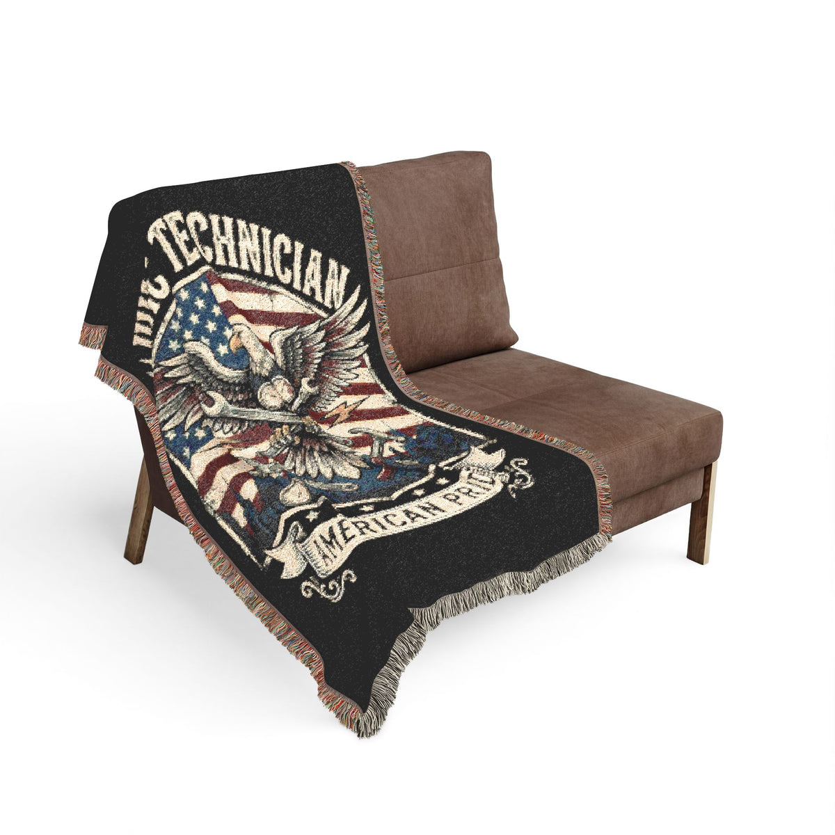 HVAC Technician Woven Blanket – American Tech Emblem Throw