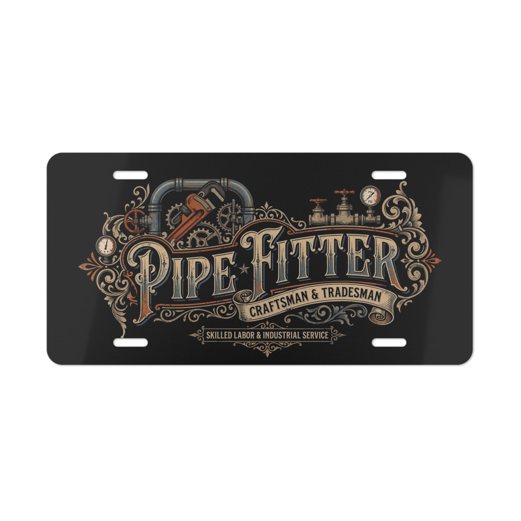 Pipe Fitter Vanity Plate – Craftsman & Tradesman Decorative License Plate - DCA0325
