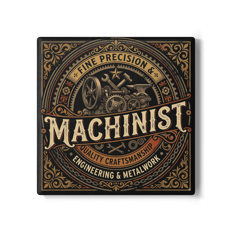 Machinist Ceramic Coaster — Vintage Engineering & Metalwork Design - DCA0412