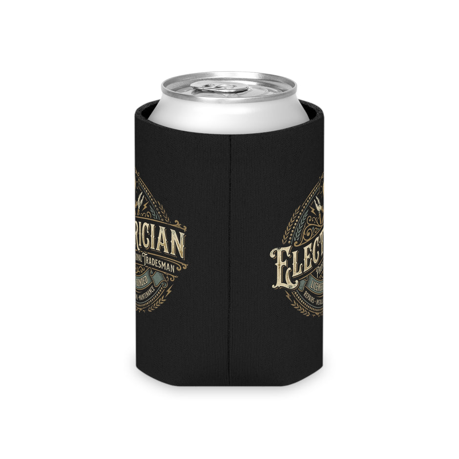 Electrician Can Cooler – Vintage Tradesman Logo Beverage Koozie - DCA0287