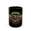Mechanic Garage Coffee Mug — Vintage Wrench Logo Black Ceramic Mug (11oz, 15oz) - DCA0279
