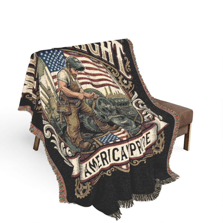 Millwright Woven Blanket — Vintage Emblem American Pride Throw