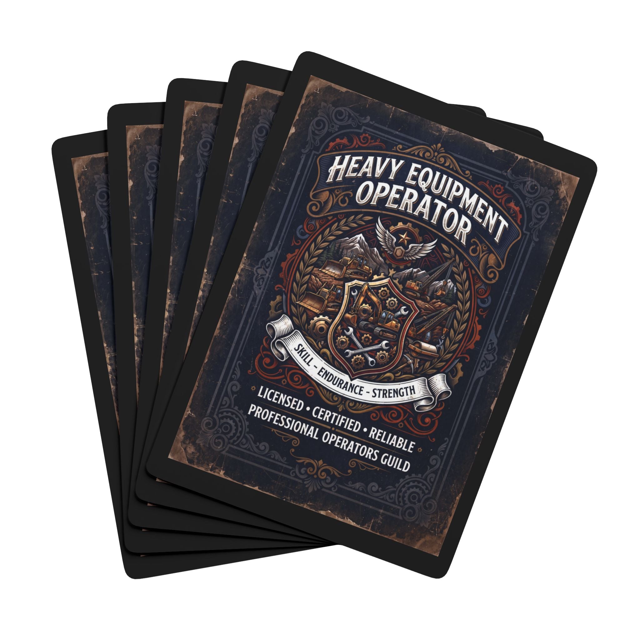 Heavy Equipment Operator Poker Playing Cards — Vintage Industrial Deck - DCA0356