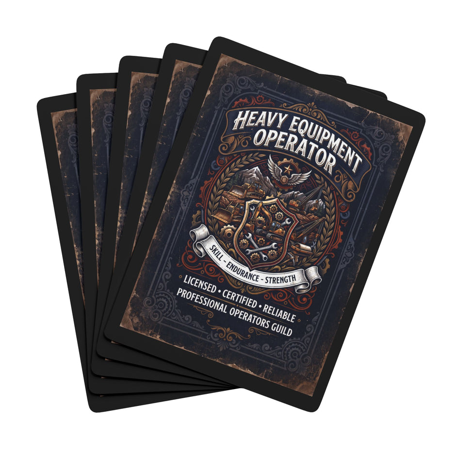 Heavy Equipment Operator Poker Playing Cards — Vintage Industrial Deck - DCA0356