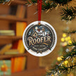 Roofer Merry Christmas Metal Ornament — Season’s Greetings Holiday Roofer Keepsake - DCA0459