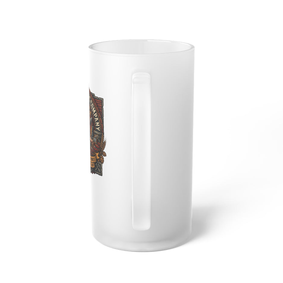 Mason Frosted Glass Beer Mug — Vintage Brewery Logo Stein, Gift for Beer Lovers - DCA0513