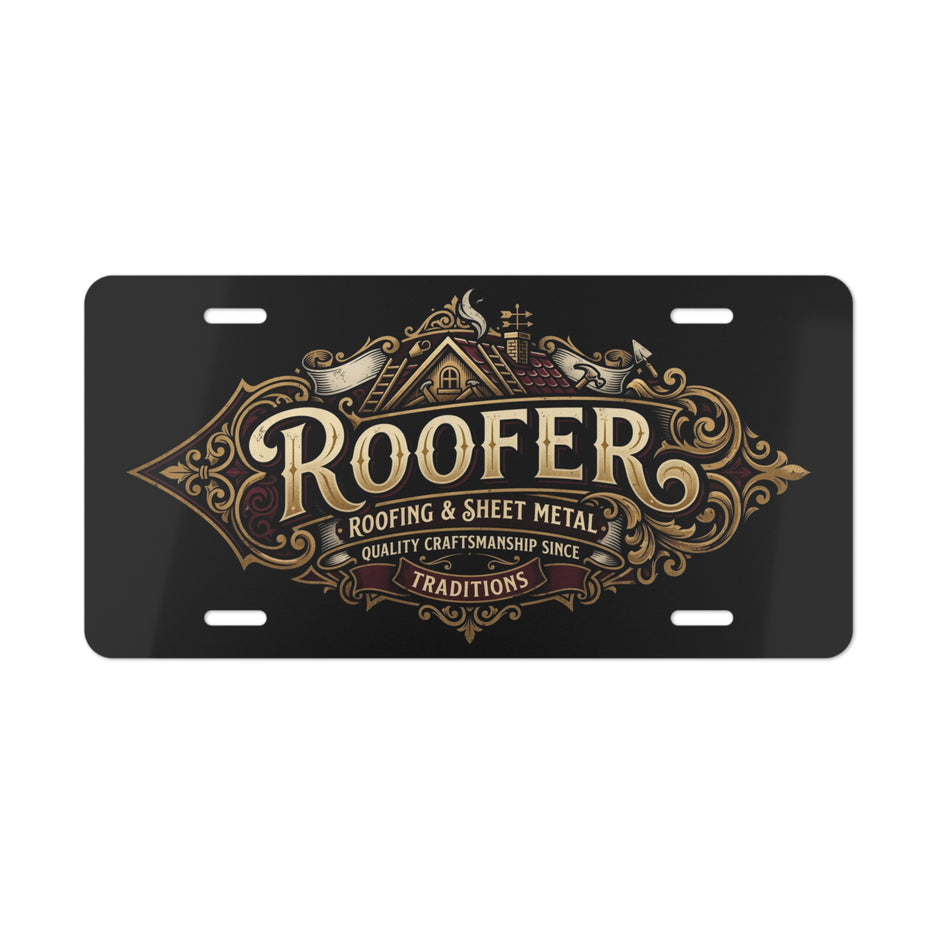 Roofer Vintage Crest Vanity License Plate - DCA0330