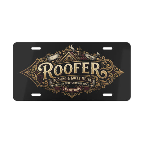 Roofer Vintage Crest Vanity License Plate - DCA0330