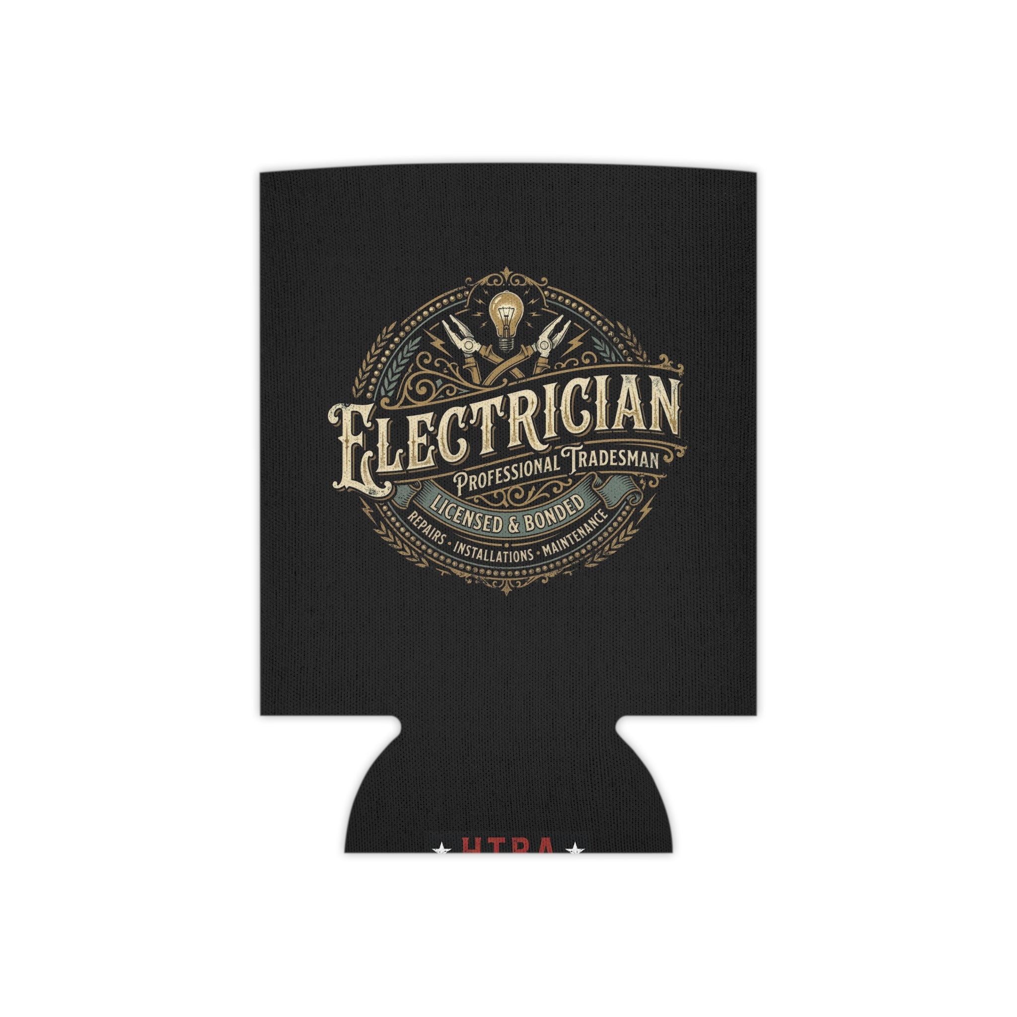 Electrician Can Cooler – Vintage Tradesman Logo Beverage Koozie - DCA0287