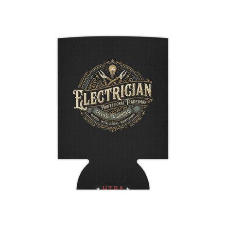 Electrician Can Cooler – Vintage Tradesman Logo Beverage Koozie - DCA0287