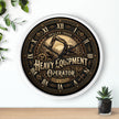 Heavy Equipment Operator Wall Clock — Vintage Excavator Garage & Workshop Decor - DCA0386