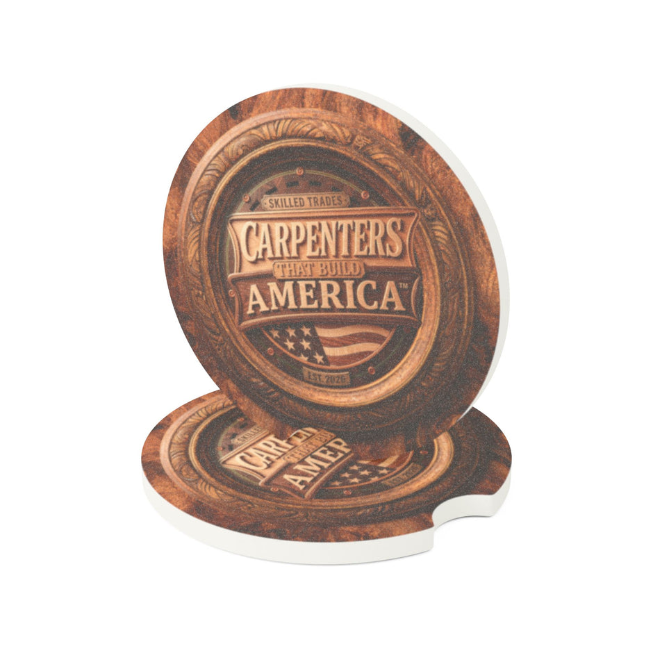 Carpenters That Build America Rustic Soapstone - Car Coaster - DCA0144