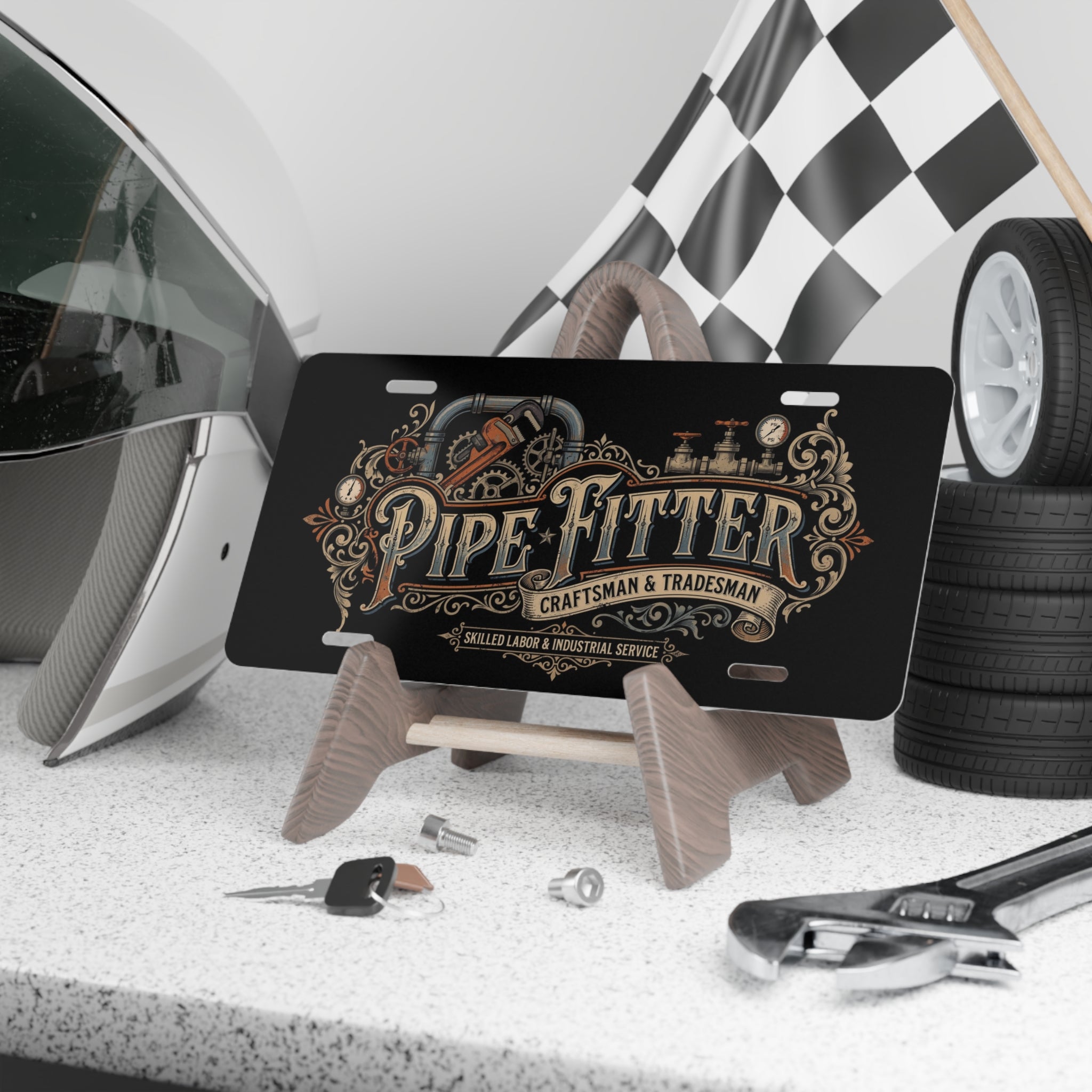 Pipe Fitter Vanity Plate – Craftsman & Tradesman Decorative License Plate - DCA0325