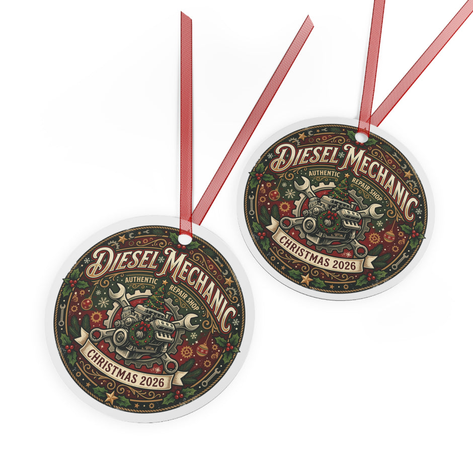 Diesel Mechanic Christmas 2026 Metal Ornament - DCA0453