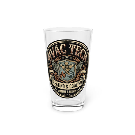 HVAC Tech Pint Glass 16oz — Heating & Cooling Logo Beer Glass - DCA0150