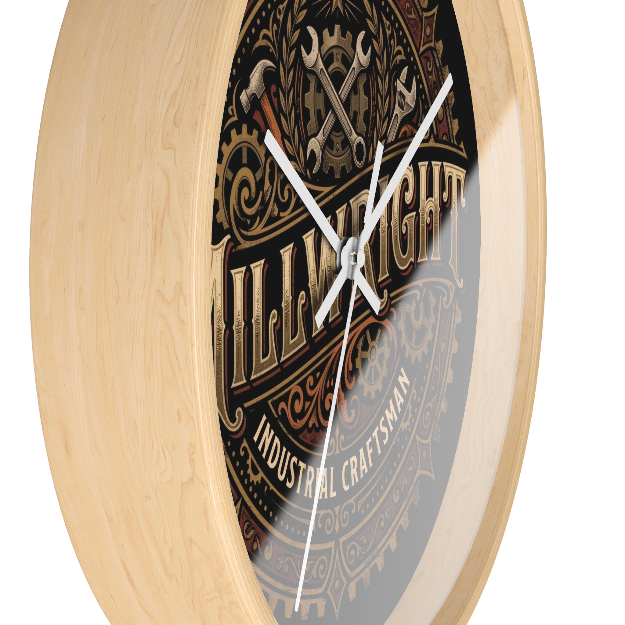 Millwright Industrial Wall Clock — Steampunk Gear Emblem - DCA0392