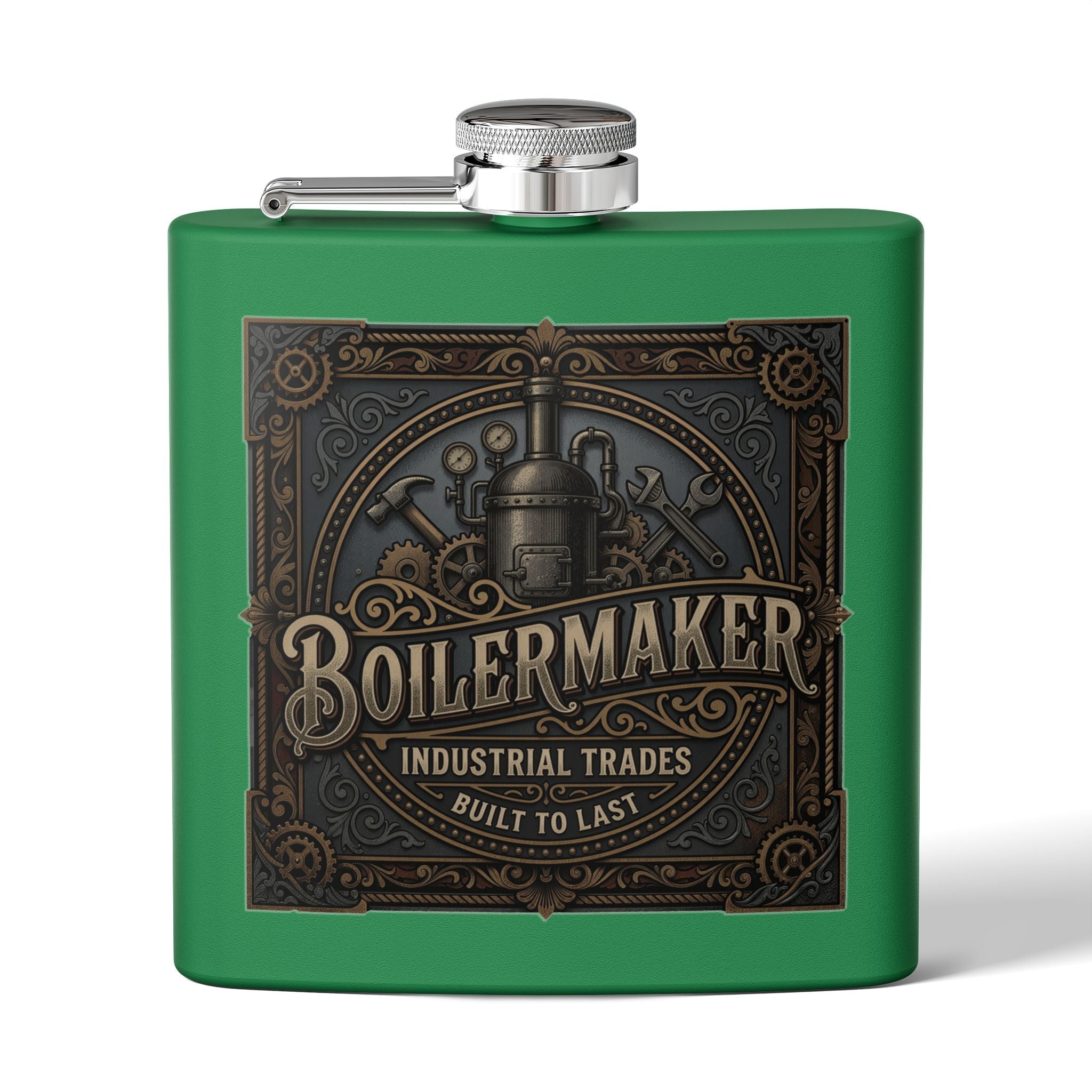 Boilermaker Flask: Industrial Trades, Built to Last' Stainless Steel 6oz - DCA0419