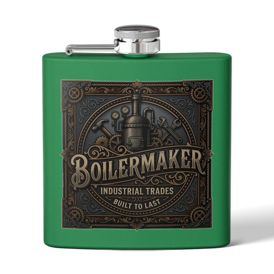 Boilermaker Flask: Industrial Trades, Built to Last' Stainless Steel 6oz - DCA0419