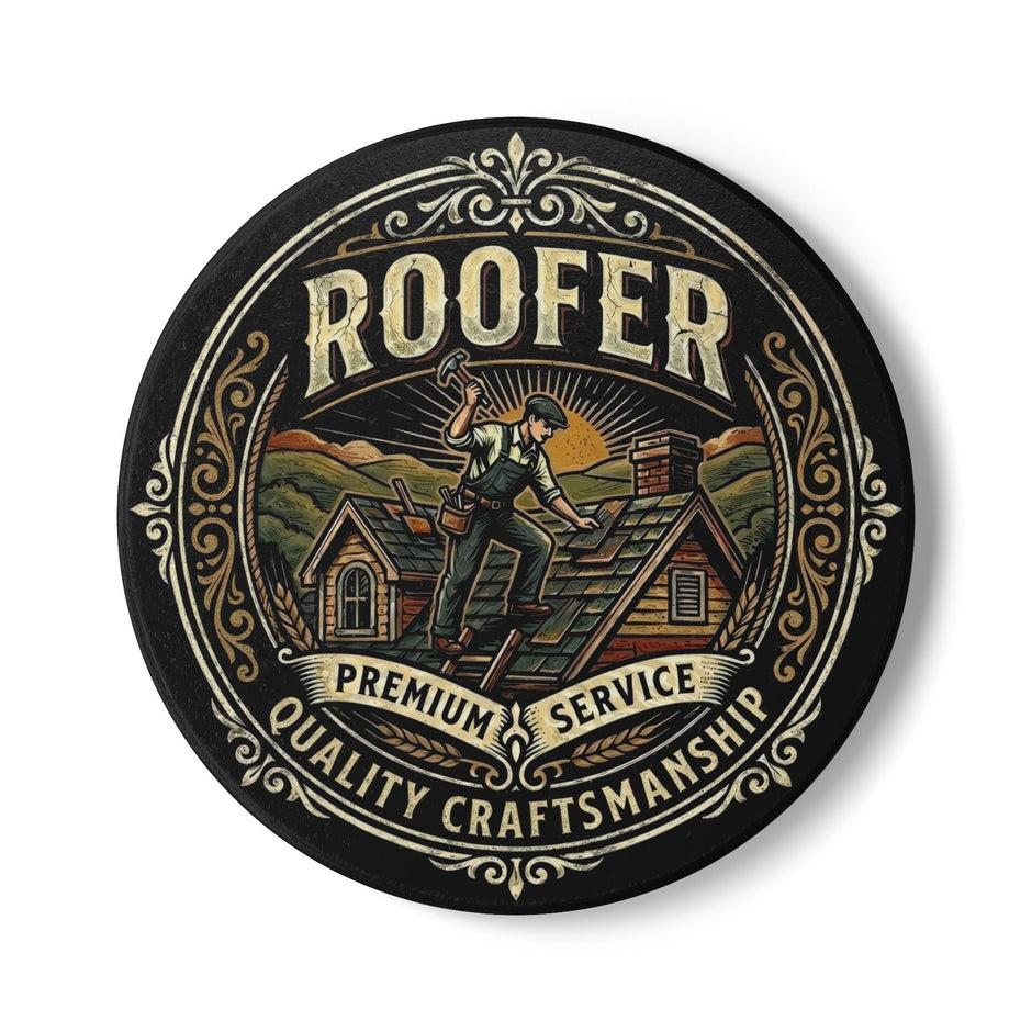 Roofer Coaster — Vintage Roofer Craftsman Ceramic Drink Coaster - Roofer - DCA0240