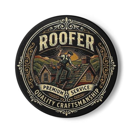 Roofer Coaster — Vintage Roofer Craftsman Ceramic Drink Coaster - Roofer - DCA0240