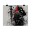 Electric Lineman Matte Poster — Industrial Worker Art Print (Horizontal)