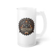 Mechanic Trade Frosted Beer Mug — Rustic Gear & Flame Logo 16oz - DCA0514