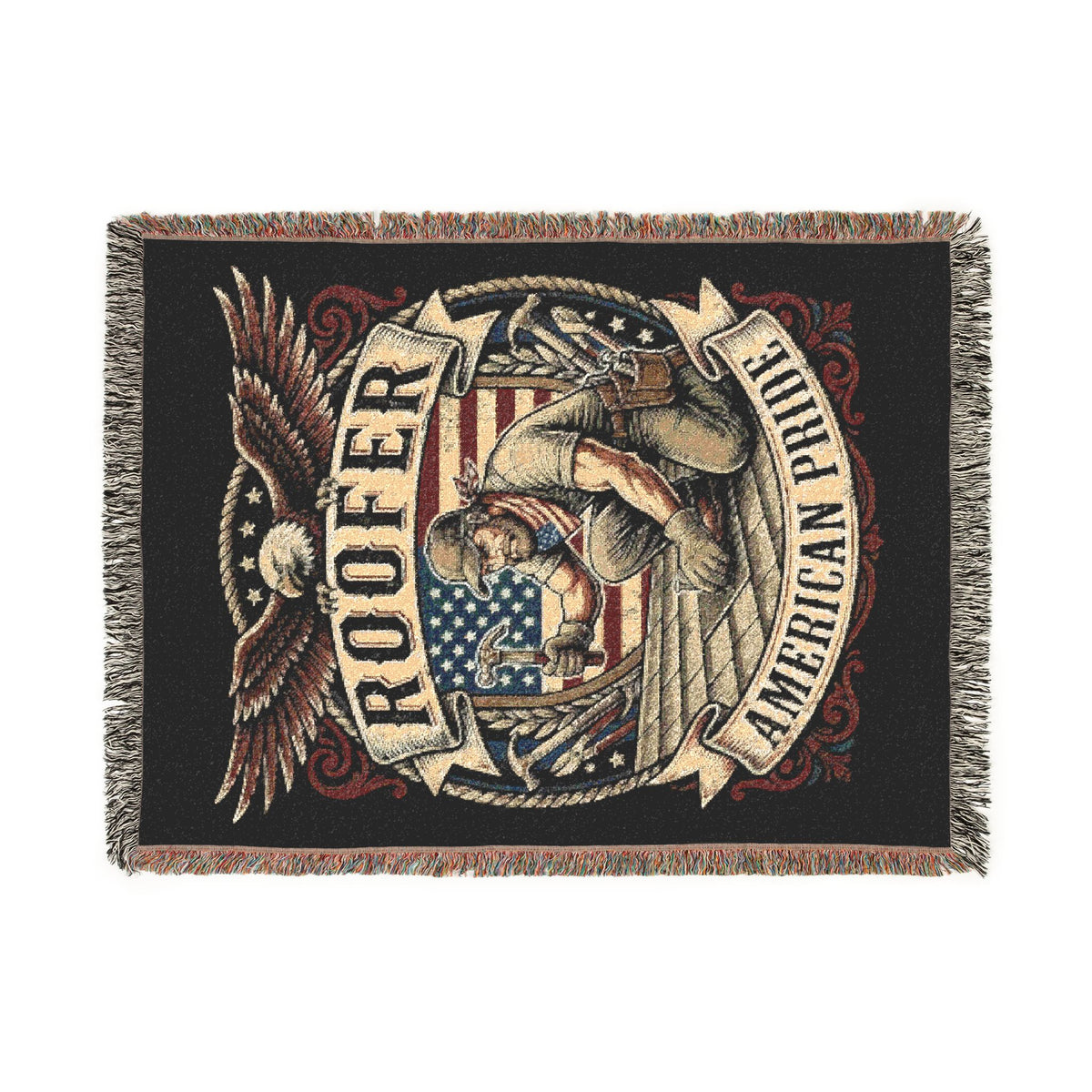 Roofer American Pride Woven Blanket — Tradesman Throw