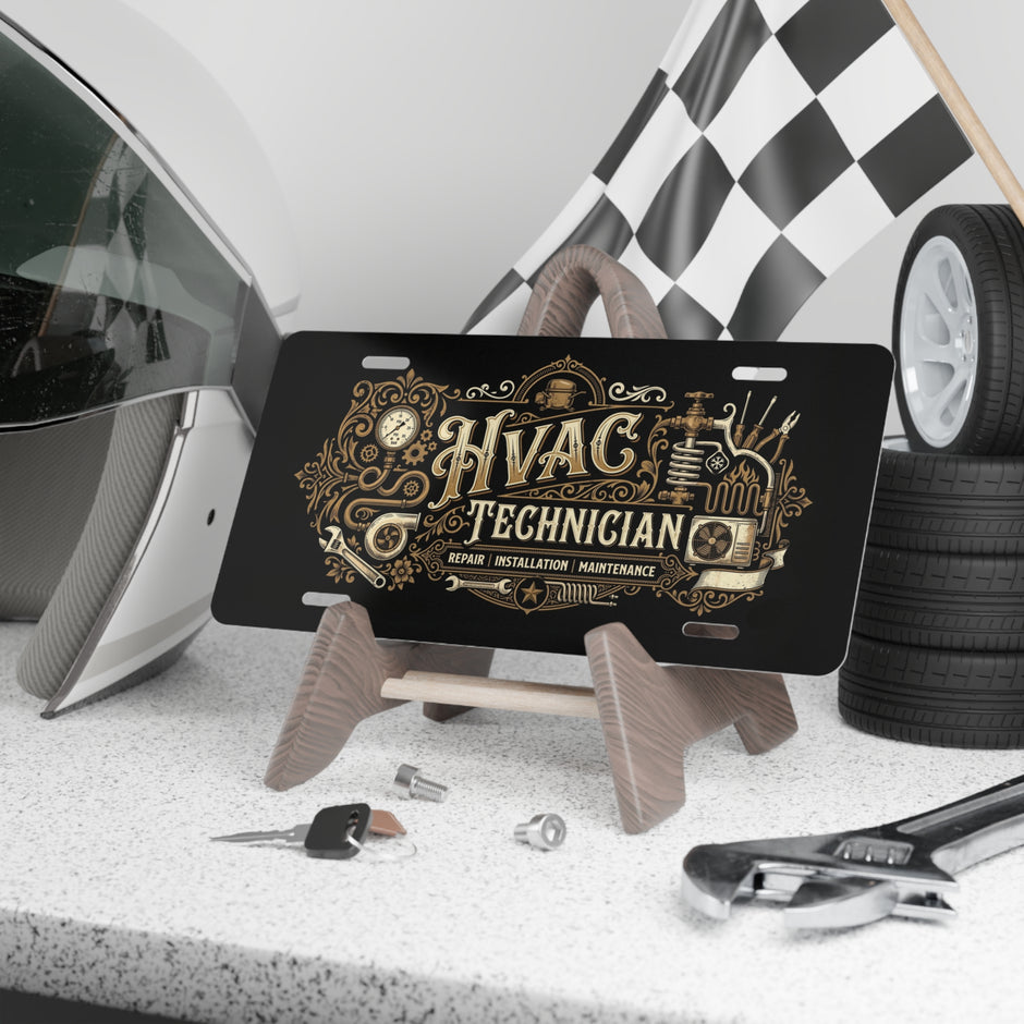 HVAC Technician Vintage Vanity Plate – DCA0320