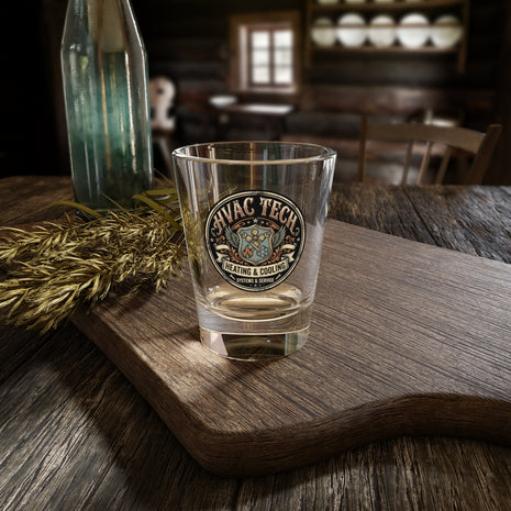 HVAC Tech Retro Emblem Shot Glass – Heating & Cooling 1.5oz - DCA0156