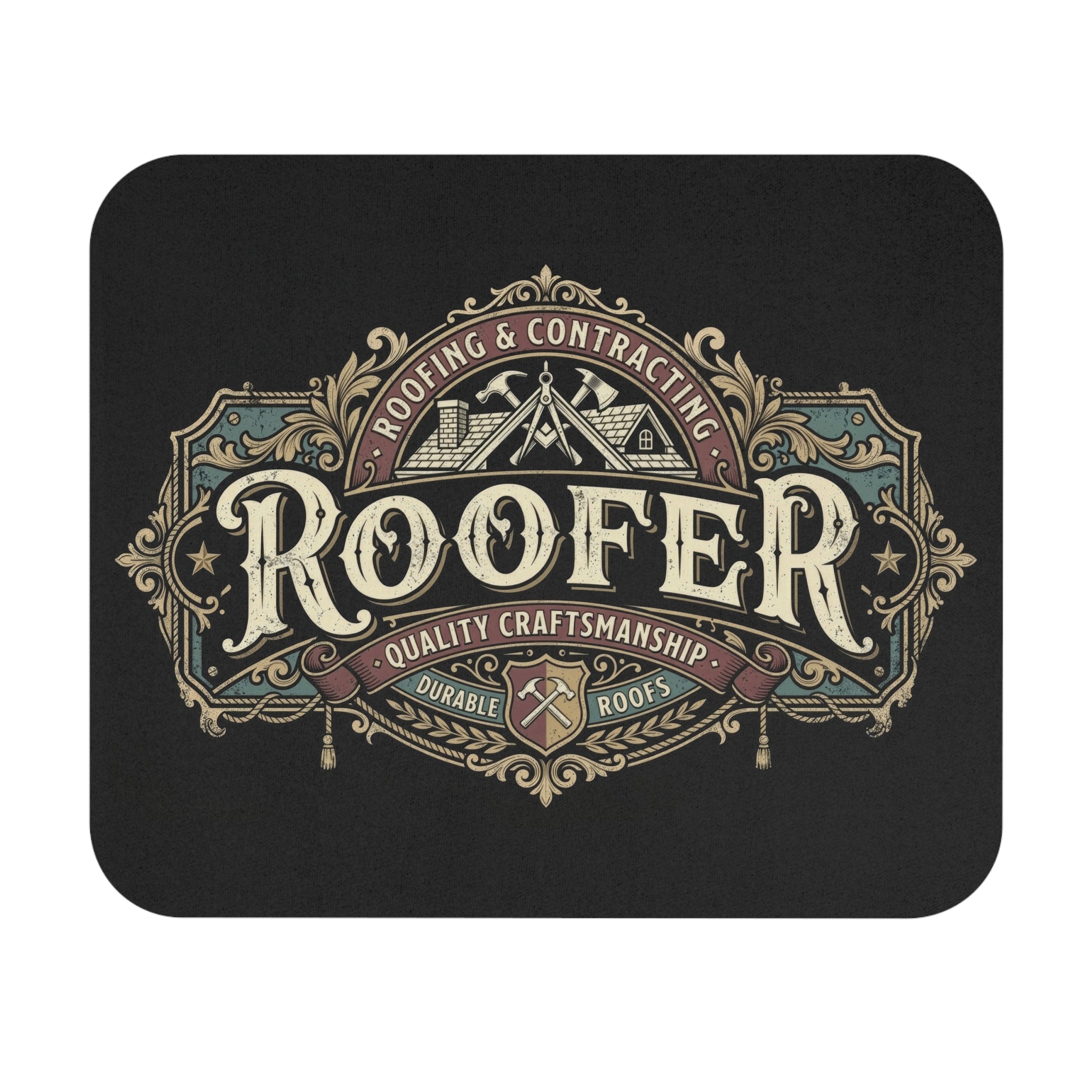 Roofer Vintage Emblem Mouse Pad — DCA0313