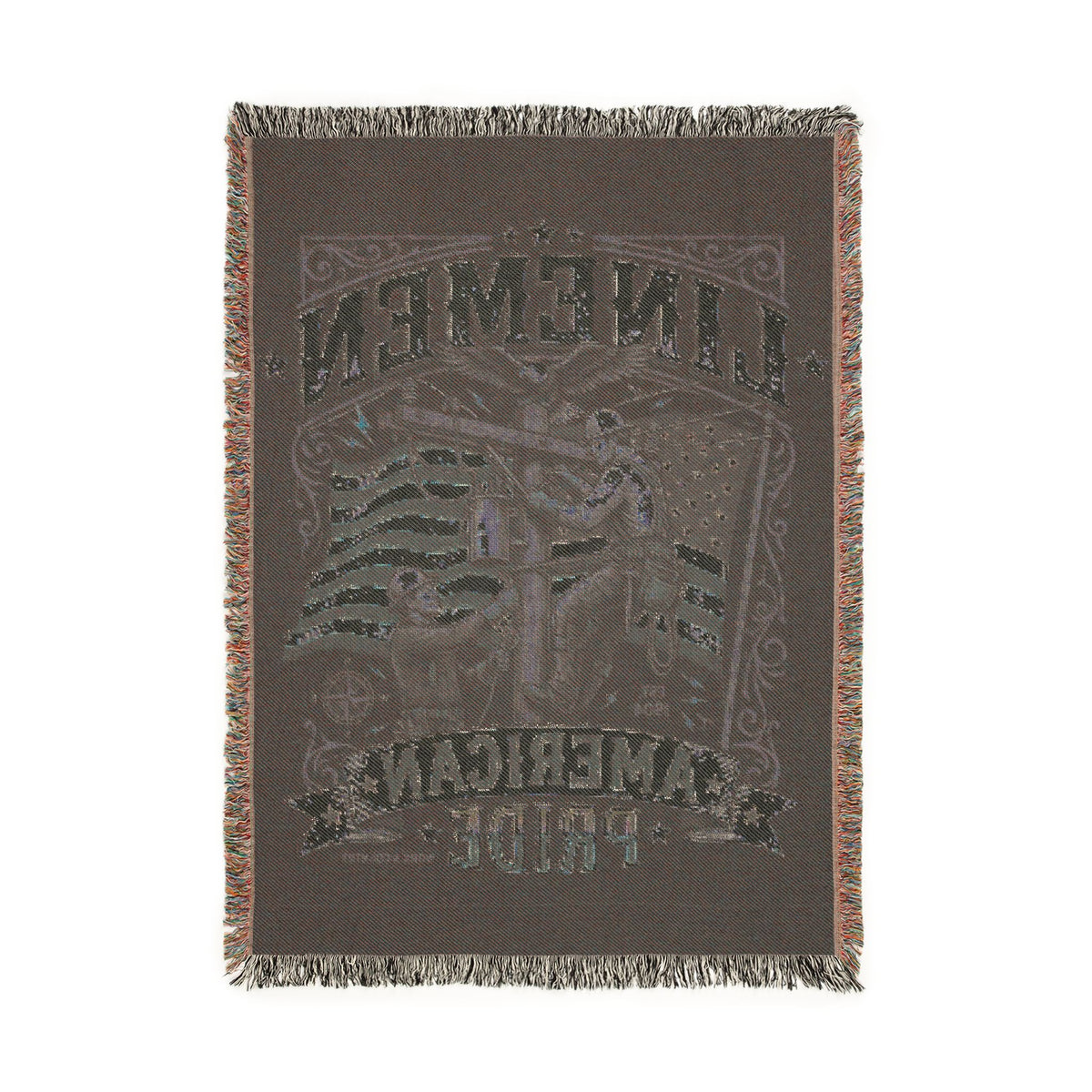 Linemen Woven Blanket — American Pride Patriotic Flag Throw