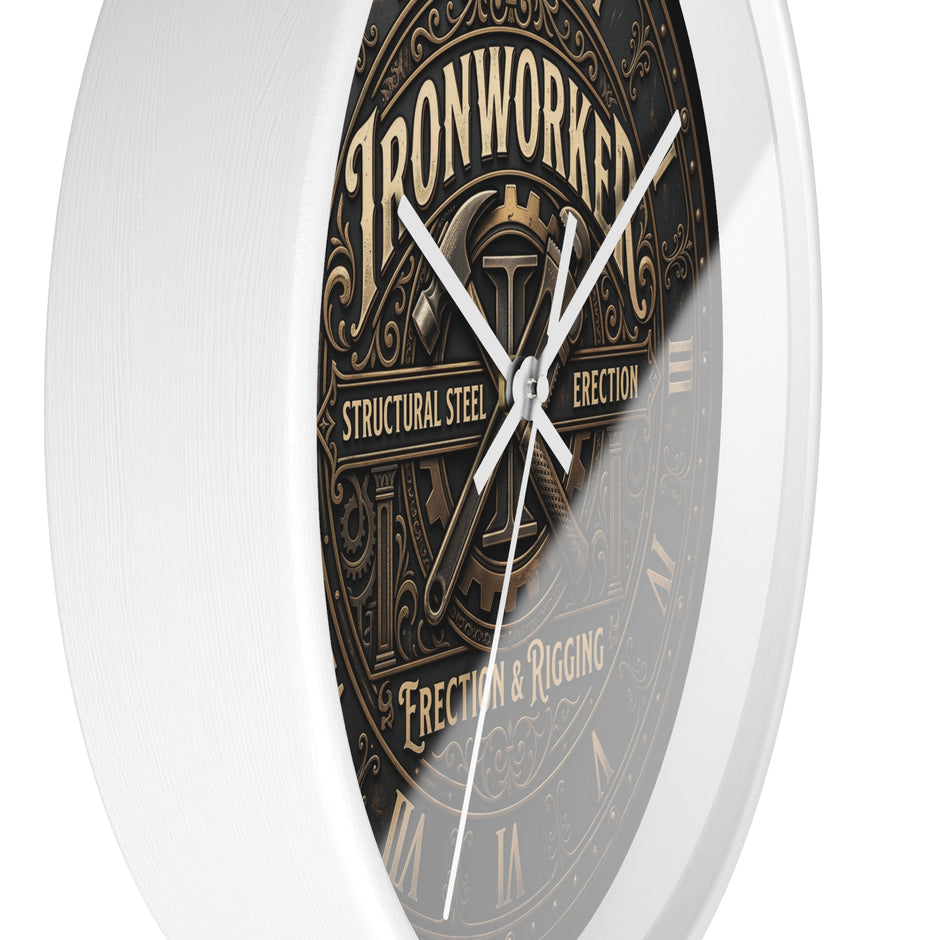 Ironworker Vintage Wall Clock — Structural Steel Erection & Rigging Decor - DCA0388