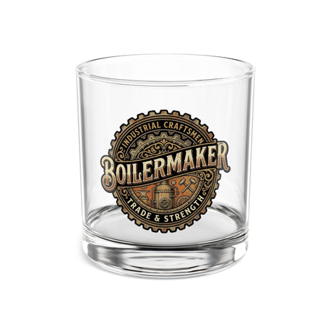 Boilermaker Logo 10oz Rocks Glass — Industrial Bar Whiskey Tumbler - DCA0197