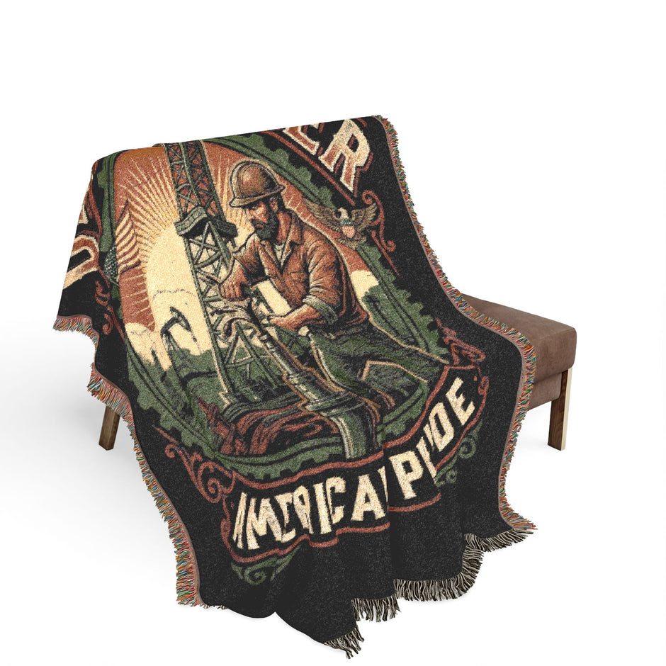 Oil Rigger Woven Blanket — Vintage American Pride Throw