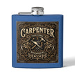 Carpenter Stainless Steel Flask – Traditional Woodworking 6oz Hip Flask Gift - DCA0420